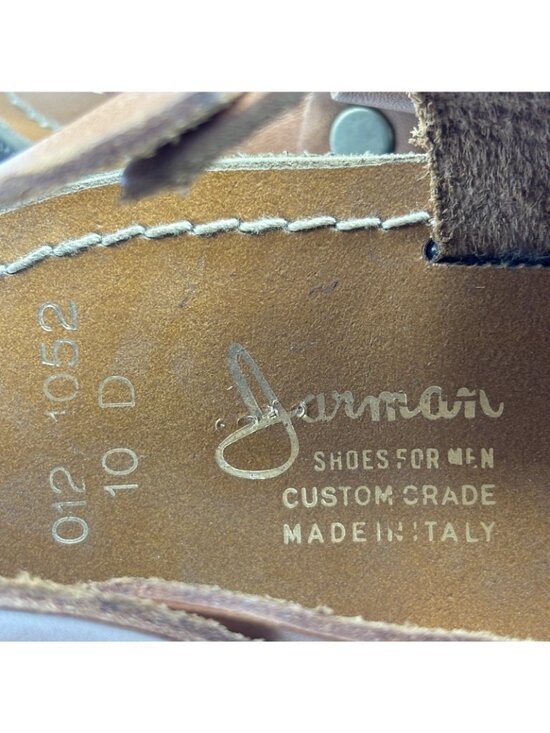 Jarman Italy Leather Sandals Mens 10D Brown Gladiator Fisherman Jesus Mule main image 6